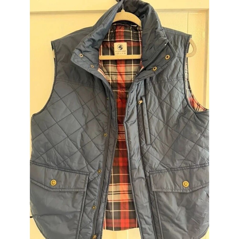 Southern Proper Men’s medium Quilted Vest Plaid Lined Preppy